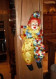 * Pantin Clown En Tissu, Sur Sa Balançoire (à Suspendre) -Tête En Biscuit - Dolls