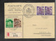 1034) Liechtenstein Postkarte Mit Bezahlter Antwort 1939 Einschreiben Von Vaduz Nach Eger Sudetenland - Covers & Documents