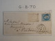 DL 11 FRANCE   LETTRE CURIOSITé DEVANT  1870  A VENDOME   +N°29 PIQUETAGE  DECALé+ VU BEHR.DISPERSION COLLECTION+++ - 1863-1870 Napoléon III Con Laureles