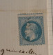 DL 11 FRANCE  LETTRE CURIOSITé 1870  A POITIERS M MAURY ! +N°29 PIQUETAGE   DECALé + VU BEHR.DISPERSION COLLECTION+++ - 1863-1870 Napoleon III With Laurels