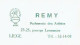 Carte Parfum INCLINATION De L.T. PIVER - Carte Offerte Par Parfumerie REMY à LIEGE - Anciennes (jusque 1960)