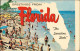Florida Greeting Card, Landkarte, Voller Strand, Beach-Scene 1981 - Other & Unclassified