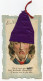 Bonnet Textil Mauve St Nicolas.tête D'homme.ajouti.découpi "  Que Tu Trouve Une épouse,c'est Mon Voeux Les Plus Doux " - Saint-Nicholas Day