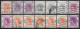 1954 HONG KONG SET OF 14 USED STAMPS (Michel # 178,179,183,185,187,189) CV €4.40 - Used Stamps
