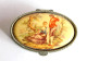 PILULIER BOITE En METAL & PORCELAINE SCENE GALANTE ROMANTIQUE COUPLE, PEINT MAIN, XIXe, ART DECORATIF FRANCAIS (0603.6b) - Boxes