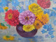 Delcampe - Ancien Tableau Bouquet De Fleurs Signé Simone Chamouillet Artiste Peintre Touraine - Olieverf