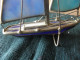 Vintage Bateau En Métal Et Verre Fait Main - Glass & Crystal