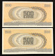 500 Lire Aretusa 1967 2 Es. Consecutivi Fds   LOTTO 4199 - 500 Lire