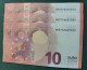 10 EURO SPAIN 2014 DRAGHI V011B2 VB CORRELATIVE TRIO SC FDS UNCIRCULATED  PERFECT - 10 Euro