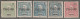 MACAO - N°124/8 Nsg+* (1902) Timbres Surchargés : Provisorio - Neufs