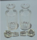 Delcampe - -ANCIEN SERVICE HUILIER VINAIGRIER SEL POIVRE CRISTAL Monture Métal Argenté   E - Glas & Kristall