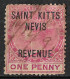 1885 Saint Kitts Nevis POSTAL FISCAL ISSUE Used Stamp (Scott # AR3) CV $19.00 - St.Christopher-Nevis & Anguilla (...-1980)