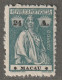 MACAO - N°257 * (1924) Cérès : 24a Vert Foncé - Ongebruikt