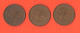 Australia 3 X One Penny 1959 + 1960 + 1961 Queen Elizabeth - Penny