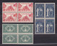 1956 Lussemburgo Luxembourg CECA Comunità Europea Carbone E Acciaio 4 Serie Di 3v. (511/13) MNH** In Quartina Block 4 - 1956