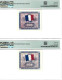 France 2 & 5 Francs 1944 P114a & 115a Graded 64 EPQ & 65 EPQ Choice And Gem Uncirculated By PMG - 1944 Flag/France