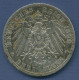 Preußen 3 Mark 1909 A, Kaiser Wilhelm II., J 103 Vz, Bunte Patina (m3763) - 2, 3 & 5 Mark Argent