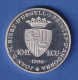 Andorra 1996 Silbermünze Karl Der Große 10 Diners/ECU 31,47g Ag925 PP - Andorre