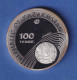 Kasachstan 2005 Silbermünze Olympia Skisport 100 Tenge 31,1g, Ag925 PP - Sonstige – Asien