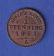 Preußen Kursmünze 1 Pfennig 1851 A - Altri & Non Classificati