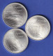 Kanada Olympia Montreal1976 Lot 3 Silbermünzen Zu 10 Dollar Je 48g Ag925 Stg - Canada