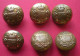 Lot De 6 Boutons Avec Armoiries Anciens Dorés De Livrée Ou Uniforme Diamètre  2.2 Cm Dos Scanné Armory Buttons - Boutons