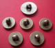 Lot De 6 Boutons Anciens Avec Fleurs De Lys De Livrée Ou Uniforme Diamètre  2 Cm & 1.5 Cm Dos Scanné - Boutons