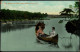 Postcard Asbury Park Idle Hours On Deal Lake, Paar Im Ruderboot 1908 - Otros & Sin Clasificación