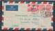 LETTRE PAR AVION DE RANGOON POUR COUBEVOIE,FRANCE,1951. - Myanmar (Birmanie 1948-...)