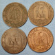 France • 10 Centimes • Lot 4x • 1853 MA • 1854 W • 1857 B • 1857 K • [24-359] - 10 Centimes