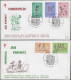 Belgique 1966 Y&T 1399 Et 1403 Sur FDC. Jeux D'enfants. Enfant Au Ballon, Saut à La Corde, Bulles De Savon, Cerceau Loup - Unclassified