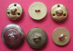 Lot De 6 Boutons Avec Armoiries Noblesse De Livrée Diamètre 2 & 1.5cm Divers Dos Scanné Buttons - Boutons