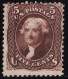 Us 1862 / 5 Cent Jefferson  Scott 75 Brown / VF Unused Stamp CV $2100 - Unused Stamps