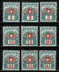 Helvetia Taxe 1910 Yv 42/50**, Mi 29/37** MNH (2 Scans) Gom 49 Onzuiver / Gomme 49 Impure - Impuesto