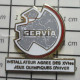 511D Pin's Pins / Beau Et Rare / JEUX OLYMPIQUES / ALBERTVILLE 1992 SERVIA INSTALLATEUR AGREE - Jeux Olympiques