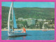 309816 / Bulgaria - Golden Sands (Varna) Sailing Hotels Beach PC 1971 USED - 2 St. First Space Station Salyut 1 (DOS-1)  - Europe