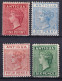 Antigua. 1884-88 Y&T. 14, 15, 16, 17, MH. - 1858-1960 Kronenkolonie