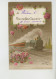 HÉBÉCOURT - Jolie Carte Fantaisie Fleurs Et Train " De HÉBÉCOURT , Mon Meilleur Souvenir " - Hébécourt