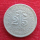 Sri Lanka Ceylon 25 Cents  1893  Wºº - Sri Lanka