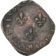 France, Henri III, Double Tournois, 1586, La Rochelle, Cuivre, TB+, Gadoury:455 - 1574-1589 Heinrich III.