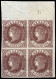 ESPAGNE/ESPAÑA 1862 Ed.58A 4cu Tipo II Bloque De 4 Esquina Superior Derecha Con La Letra B (plancha B) - Nuevo ** - Unused Stamps