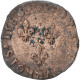 France, Henri III, Double Tournois, 1586, La Rochelle, Cuivre, TTB, Gadoury:455 - 1574-1589 Enrico III