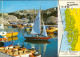 Postcard .Schweden Sverige Hafen, Map Of Bohuslän Servige 1974 - Suède