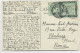 ENGLAND HALF PENNY PORTE TIMBRE GUERRE A ALCOOL ABSINTHE REND FOU + HALF PENNY CARD FULHAM 1908 POUR CHERBOURG - Storia Postale