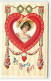 N°18177 - Carte Gaufrée - Clapsaddle - My Heart's Giff - Jeune Femme Dans Un Coeur - Valentine's Day