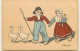 N°10409 - Carte Illustrateur - Ethel Parkinson - Couple De Hollandais, Oies - Parkinson, Ethel