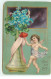 N°17019 - Carte Gaufrée - To My Fond Love - Ange Près D'un Vase Rempli De Myosotis - Valentijnsdag