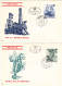 INDUSTRIES , REFINERY,  X5  COVERS FDC  1961  AUSTRIA - Factories & Industries