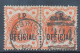 GB OFFICIALS QV ½d Orange Jubilee W Overprint „I.R. / OFFICIAL“ Superb Used Pair With Duplex Postmark „COWBRIDGE / 224" - Dienstmarken