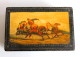 PALEKH MAGNIFIQUE COFFRET BOITE RUSSE LAQUÉ 1991 SIGNÉ PEDOCHUHA CHEVAUX CALECHE / ART DECORATIF ANTIQUE (0603.2) - Asian Art